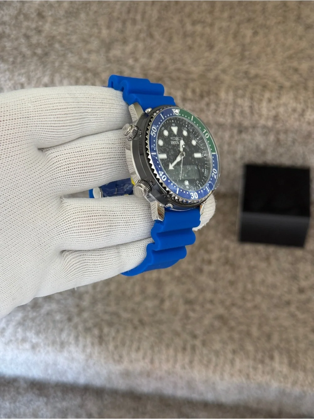 Invicta Blue and Green Dual-Display Sport Watch Mens